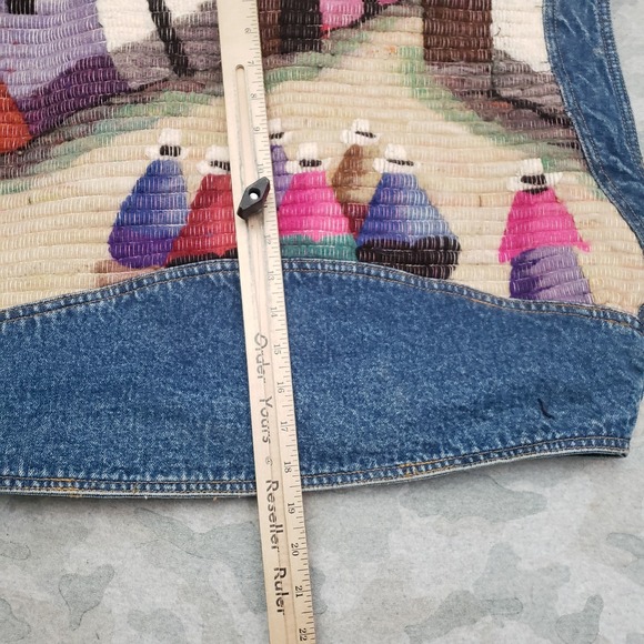 Vintage Robert Comstock Vest Womens 10 Blue Tapestry Denim Sleeveless - Picture 11 of 12